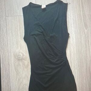 Aqua Black Sleeveless Blouse